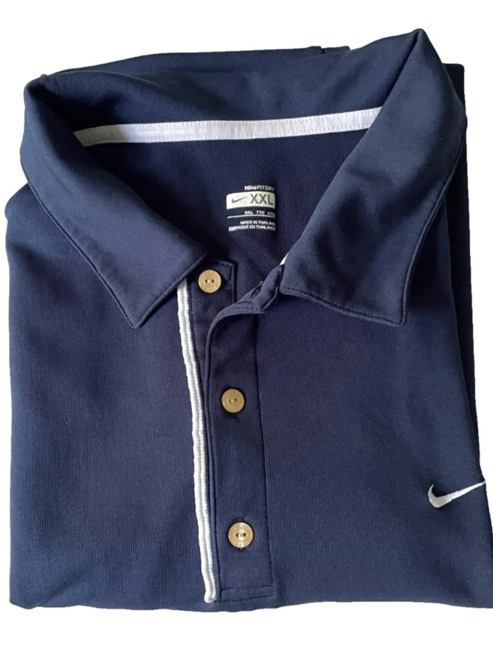 Mens Nike Fit Dry Polo Shirt Size XXL Blue Performance Golf Tennis Short Sleeve